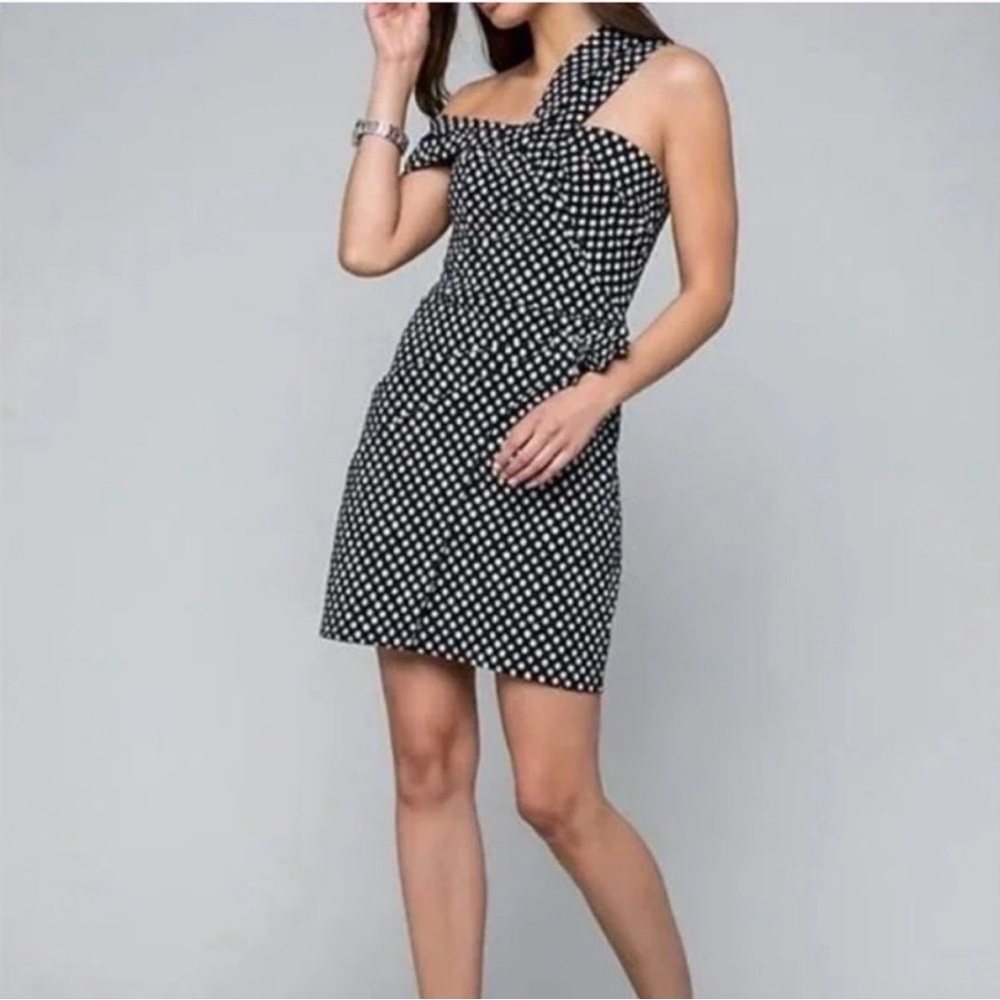NWT Bebe Ana Asym Polka Dot
Dress Size 2